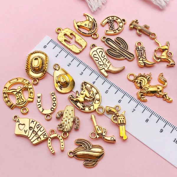 Wholesale Western Cowboy DIY Alloy Boots Gun Cactus Necklace Pendant Accessories Online now