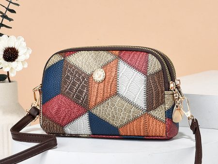 Wholesale  The New Patchwork and Versatile Fashion Trend Double Zip Crossbody Shoulder Bag Supply