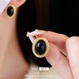 Wholesale  Vintage Black Oval Atmospheric Premium Earrings Online Sale