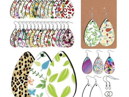 Wholesale 250pcs Creative DIY Blank Sublimation Drop Earrings Pendant with Ear Hook Kraft Paper Card Storage Online now