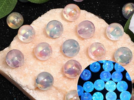 Wholesale Luminous Fine Flash High Translucent Acrylic Through-hole Beads DIY Loose Beads Sale