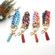 Wholesale Bright Color PU Tassel Acrylic Bracelet Keychain on Sale