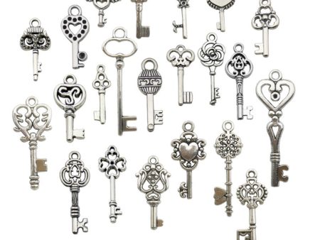 Wholesale DIY Love Handmade Vintage Silver Small Key Necklace Pendant Accessories Online