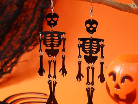 Wholesale  Halloween Ghost Head Luminous Skull Resin Earrings on Sale