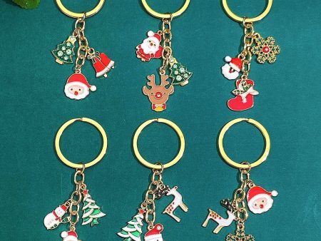 Wholesale Christmas Santa Claus Christmas Tree Elk Snowflake Keychain Supply