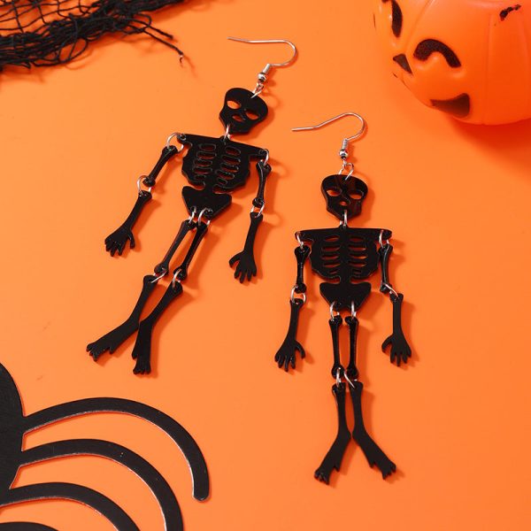 Wholesale  Halloween Ghost Head Luminous Skull Resin Earrings on Sale