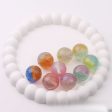 Wholesale 100pcs 20mm Fine Flash Two-color Diamond Sand Resin Straight Hole DIY Beads For Sale