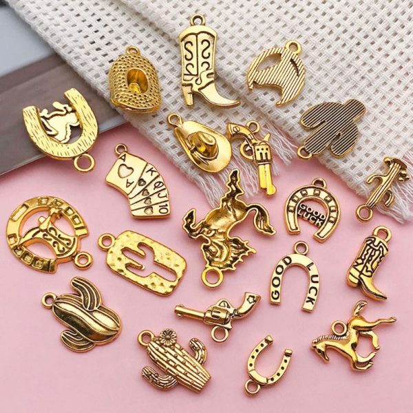 Wholesale Western Cowboy DIY Alloy Boots Gun Cactus Necklace Pendant Accessories Online now