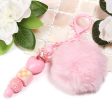 Wholesale 4cm 5pcs Fur Ball Color Faux Plush Pendant DIY Keychain For Sale