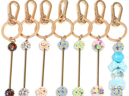 Wholesale 5pcs Original Heavy Industry DIY Rhinestone Flower Metal Key Lobster Clasp Accessories Pendant Cheap