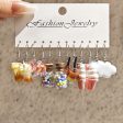 Wholesale 11pcs set Cartoon Animal Bear Simulation Food Milk Tea Earrings Supply