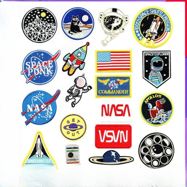 Wholesale Planet Embroidery Rocket Cloth Stickers Clothing Ironing Embroidery Stamps DIY Patch Stickers Online Sale