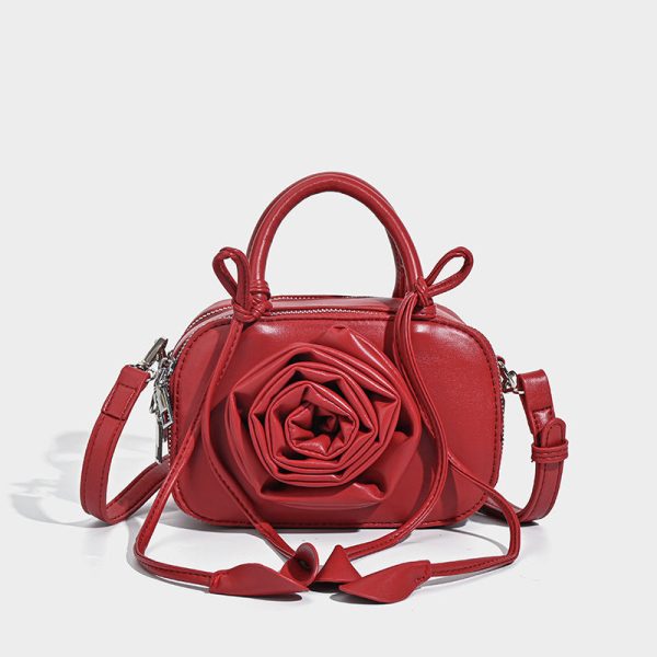 Wholesale Rose Flower Handbag Single Shoulder Crossbody Small Square Bag For Discount