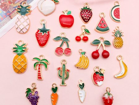 Wholesale DIY Fruit Drop Oil Creative Cute Necklace Pendant Accessories For Cheap