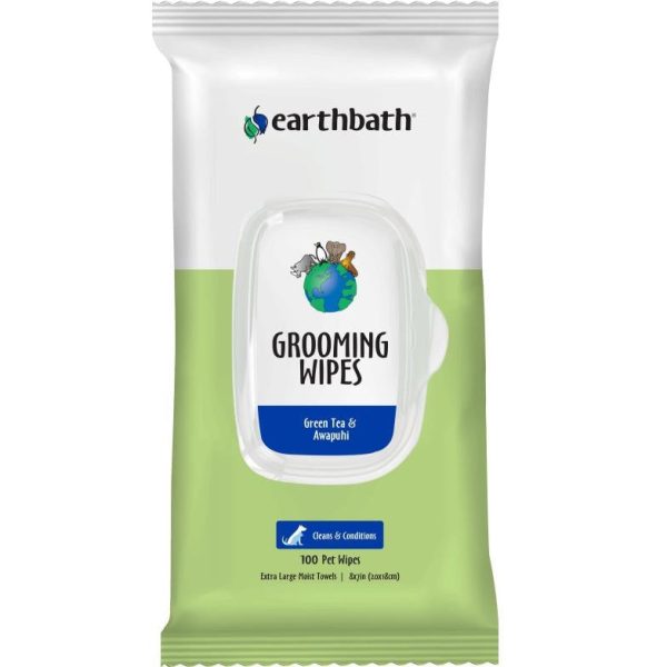 20% OFF: Earthbath Green Tea & Awapuhi Grooming Wipes for Dogs & Cats 100pc on Sale