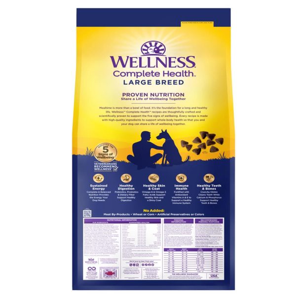 20% OFF + FREE WIPES: Wellness Complete Health Large Breed Chicken Adult Dry Dog Food 30lb For Cheap